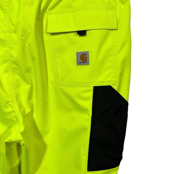 Carhartt Mens Hi-Vis Storm Defender Waterproof Pants XL Tall (42X33)Yellow Black - Picture 6 of 15